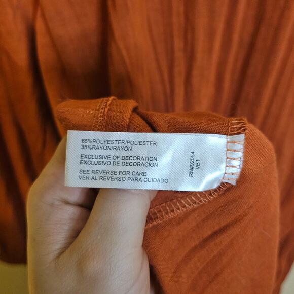 Debbie Morgan Size Medium M Burnt Orange Boho Oversized Stretchy Flowy - Picture 6 of 9
